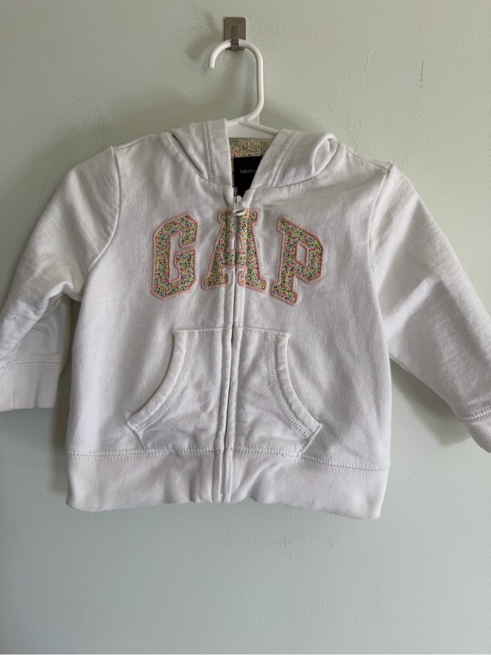 GAP Zip Up Hoodie Floral Lettering 100% Cotton